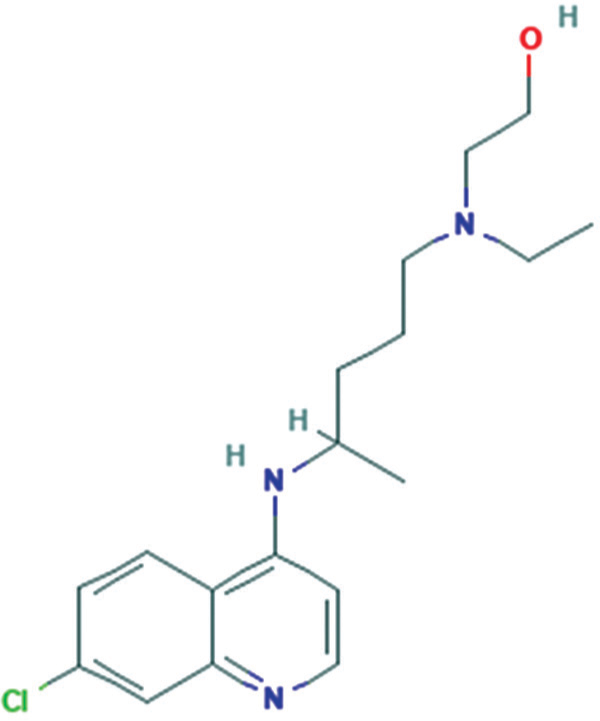 Molecular structure of hydroxychloroquine