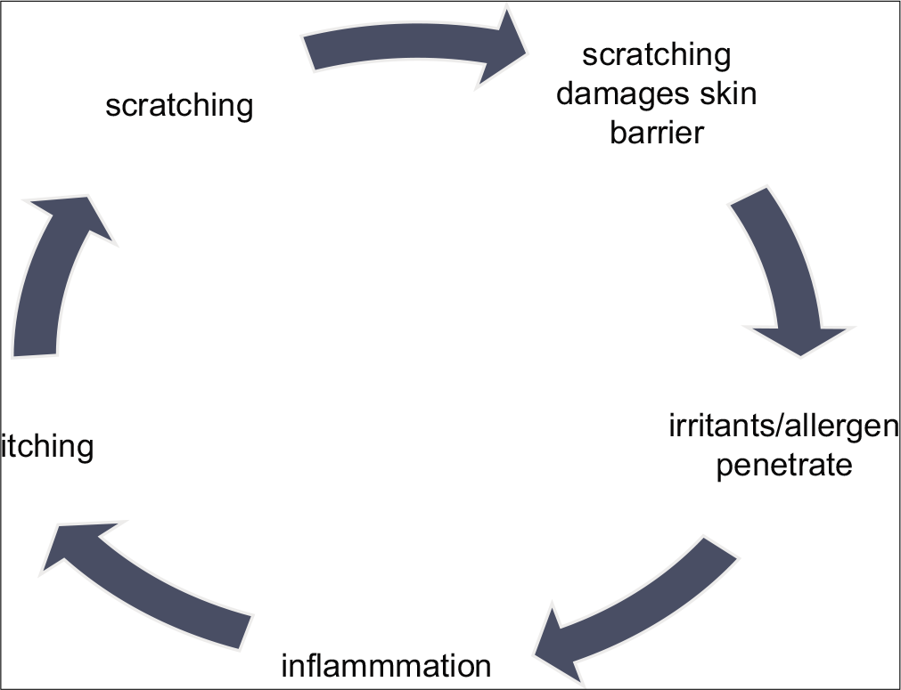 Itch-scratch-itch cycle.